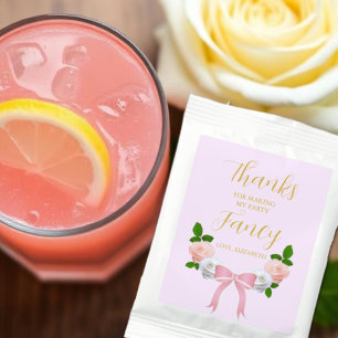 Two Fancy Bow Floral Birthday Lemonade Drink Mix