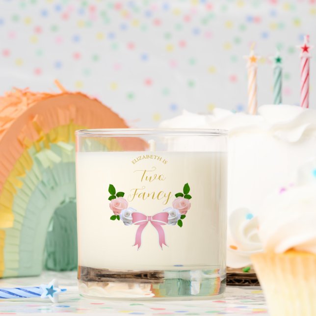 Two Fancy Bow Floral Birthday Scented Candle (Birthday)