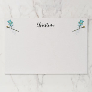 Two Fancy Dressed up Ghosts Top Hats Skull Canes Paper Pad