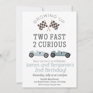 Two Fast 2 Curious Birthday Invitation