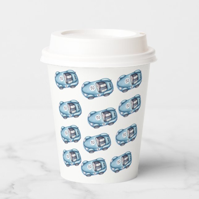 Two Fast 2 Curious Boys Racing Car Paper Cups (Front)