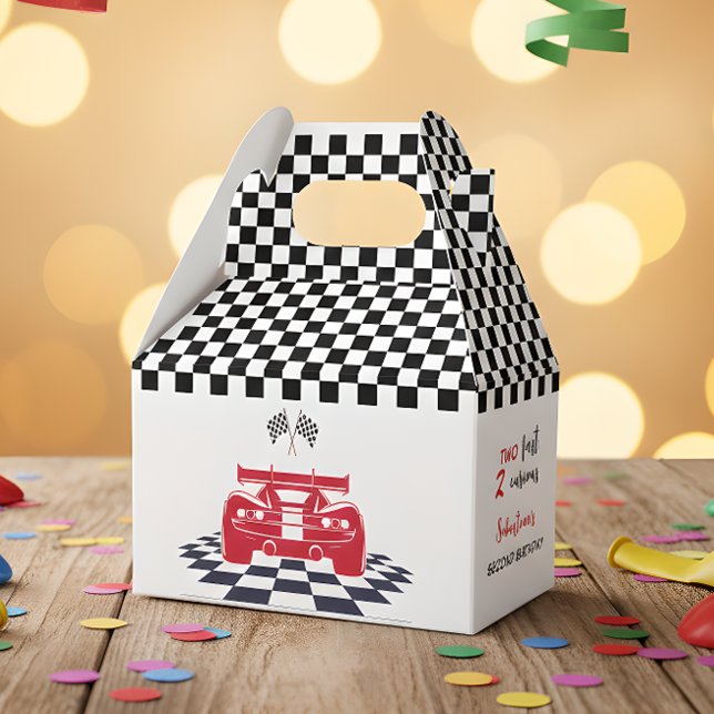 Two fast 2 curious second kids birthday favor boxes (Creator Uploaded)