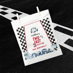Two Fast 2nd birthday Boy Racing Car Favor Bag