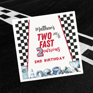 Two Fast 2nd birthday Boy Racing Car Invitation Napkins