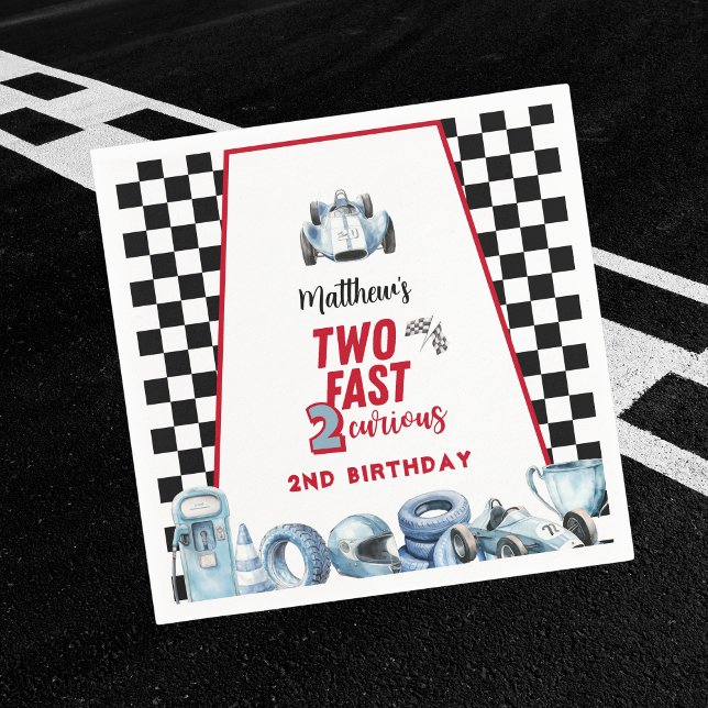 Two Fast 2nd birthday Boy Racing Car  Napkins (Creator Uploaded)