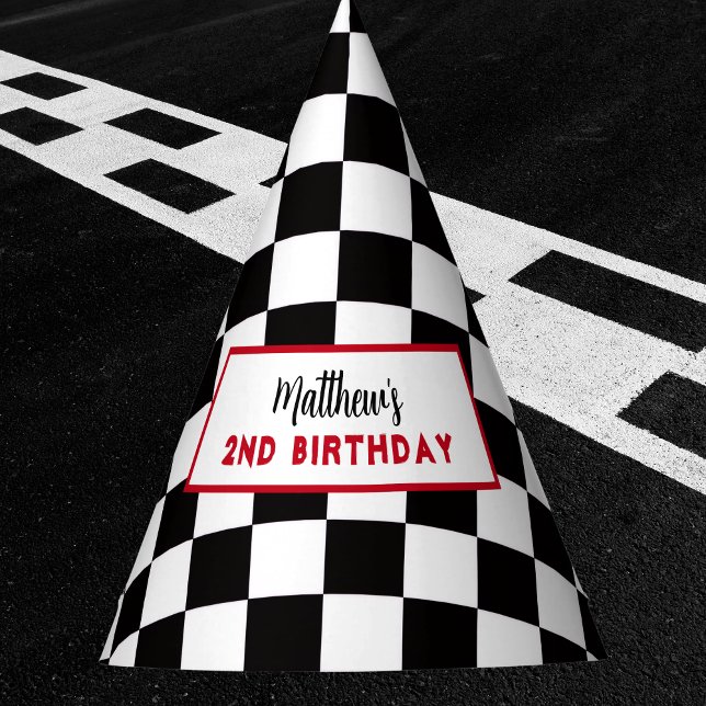 Two Fast 2nd birthday Boy Racing Car  Party Hat (Creator Uploaded)