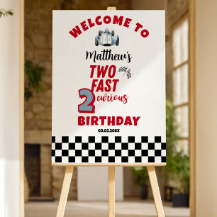 Two Fast 2nd birthday Boy Racing Car Welcome Foam Board