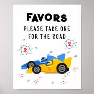 Two Fast 2nd Birthday Favors Sign