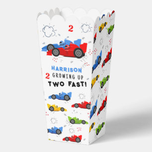 Two Fast 2nd Birthday Kids Racing Cars Custom Favor Boxes