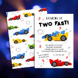 Two Fast 2nd Birthday Kids Racing Cars Invitation<br><div class="desc">Two Fast 2nd Birthday Kids Racing Cars Invitation features cute and colorful racing cars with the text "Two Fast" in modern black typography script accented with the number 2 and doodles. Perfect for kids second birthday party celebrations. Send in the mail or simply download the shareable downloadable digital invitation. Designed...</div>