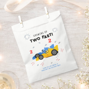 Two Fast 2nd Birthday Kids Racing Cars Name Favor Bag