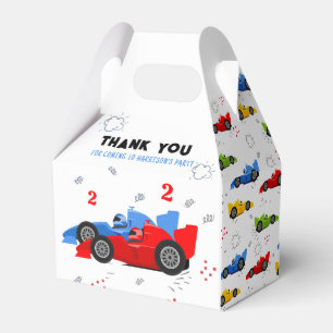 Two Fast 2nd Birthday Kids Racing Cars Name Favor Boxes