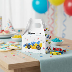Two Fast 2nd Birthday Kids Racing Cars Name Favor Boxes
