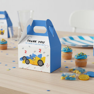 Two Fast 2nd Birthday Kids Racing Cars Name Favor Boxes