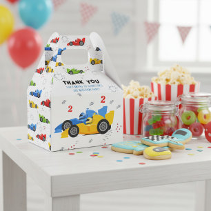 Two Fast 2nd Birthday Kids Racing Cars Name Favor Boxes