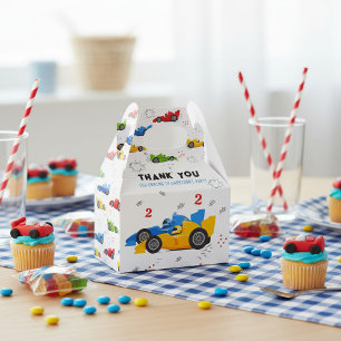 Two Fast 2nd Birthday Kids Racing Cars Name Favor Boxes
