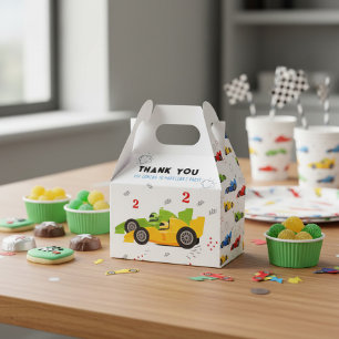 Two Fast 2nd Birthday Kids Racing Cars Name Favor Boxes