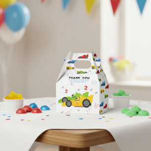 Two Fast 2nd Birthday Kids Racing Cars Name Favor Boxes