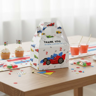 Two Fast 2nd Birthday Kids Racing Cars Name Favor Boxes