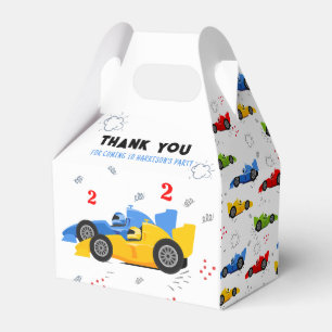 Two Fast 2nd Birthday Kids Racing Cars Name Favor Boxes