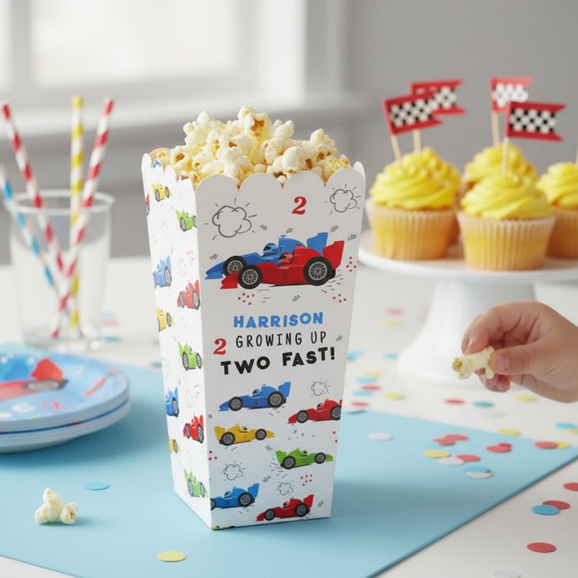 Two Fast 2nd Birthday Personalized Race Car Favor Boxes (Creator Uploaded)
