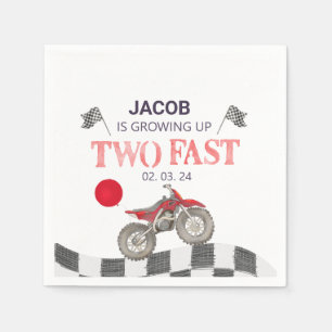 Two Fast Birthday Dirt Bike Theme Napkins