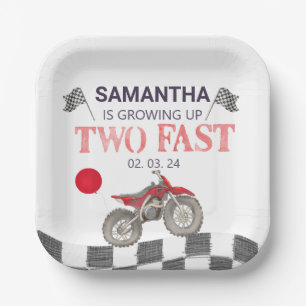 Two Fast Birthday Dirt Bike Theme Paper Plates