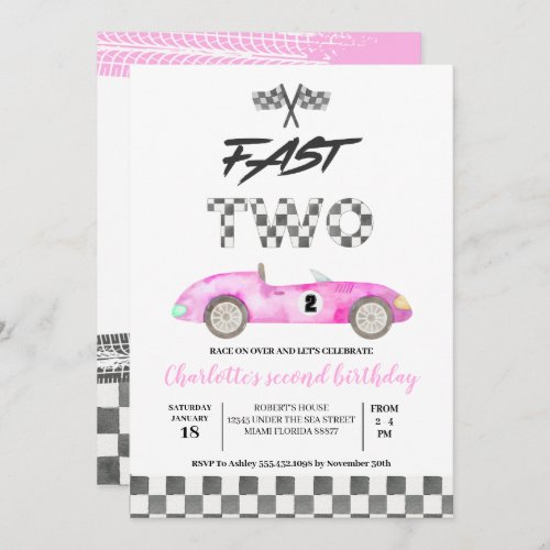 Two Fast Birthday Invitation 