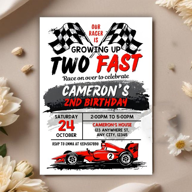 Two Fast Birthday Invitation Two Fast 2 Curious 2n (Creator Uploaded)