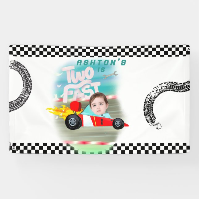 Two Fast Birthday Party Banner (Horizontal)