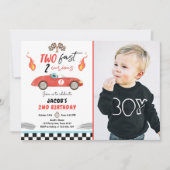 Two Fast Birthday Party Race Car 2nd Birthday Invi Invitation (Front)