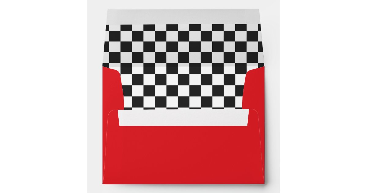 Motor Racing Envelopes Two Fast Birthday Party Red Race Car 2nd Birthday Envelope | Zazzle