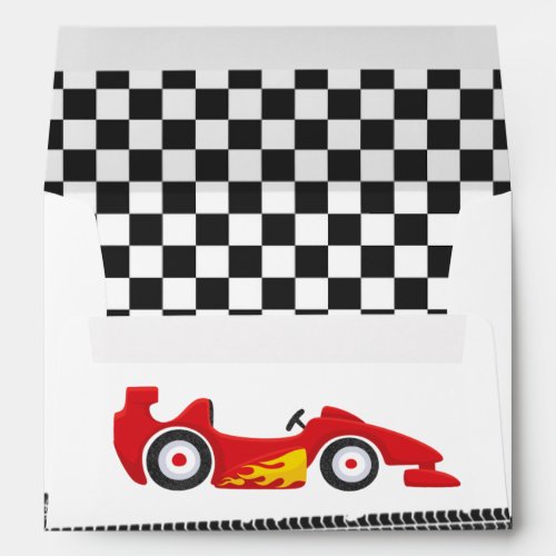 Two Fast Birthday Party Red Race Car 2nd Birthday Envelope