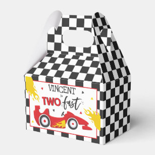 Two Fast Birthday Party Red Race Car 2nd Birthday Favor Boxes