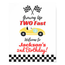 TWO Fast Birthday Welcome Sign Poster