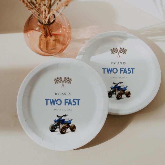 TWO Fast Blue 4 Wheeler Paper Plates (Creator Uploaded)