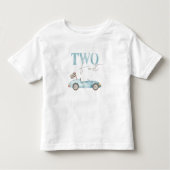 TWO Fast Blue Race Car Birthday T-shirt (Front)