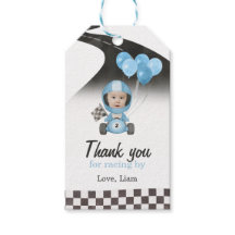 Two Fast Blue Race Car Custom Photo 2nd Birthday