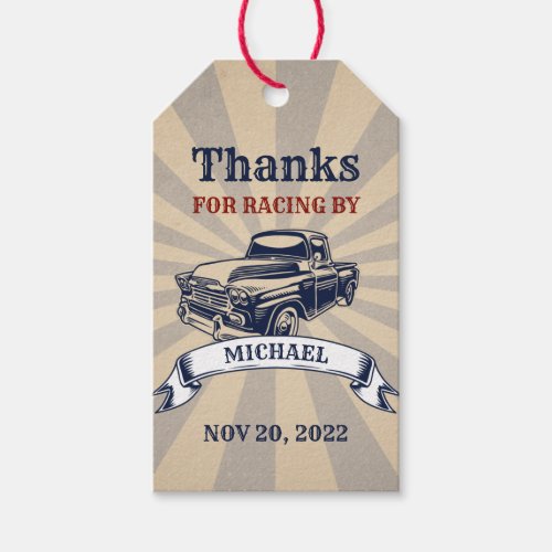 Two Fast Boy Car Theme Second Birthday Racing Gift Tags