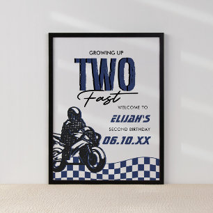 Two Fast Boys 2nd Dirt Bike Birthday Poster
