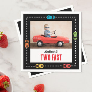 Two Fast Boys Birthday Photo Napkins