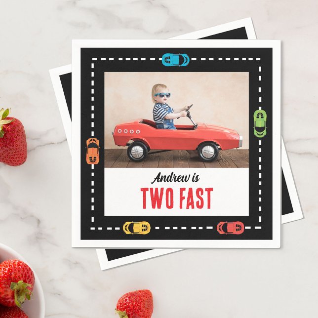 Two Fast Boys Birthday Photo Napkins (Creator Uploaded)