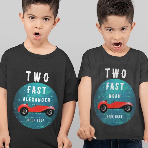 TWO FAST Classic Red Car  Toddler T_shirt