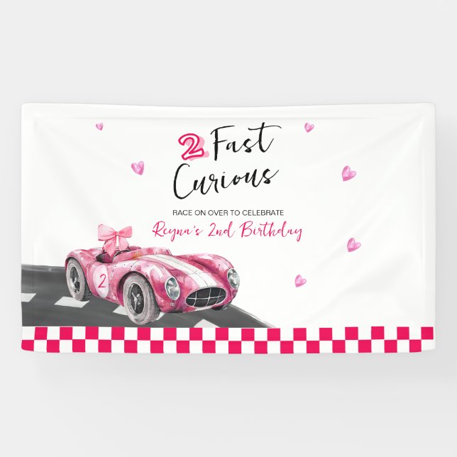 Two Fast Curious Birthday  Banner (Horizontal)