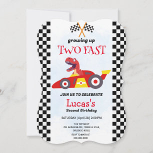 Two Fast Dinosaur Race Car 2nd Birthday Party