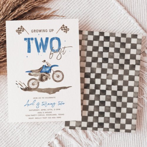 TWO Fast Dirt Bike Birthday Invitation