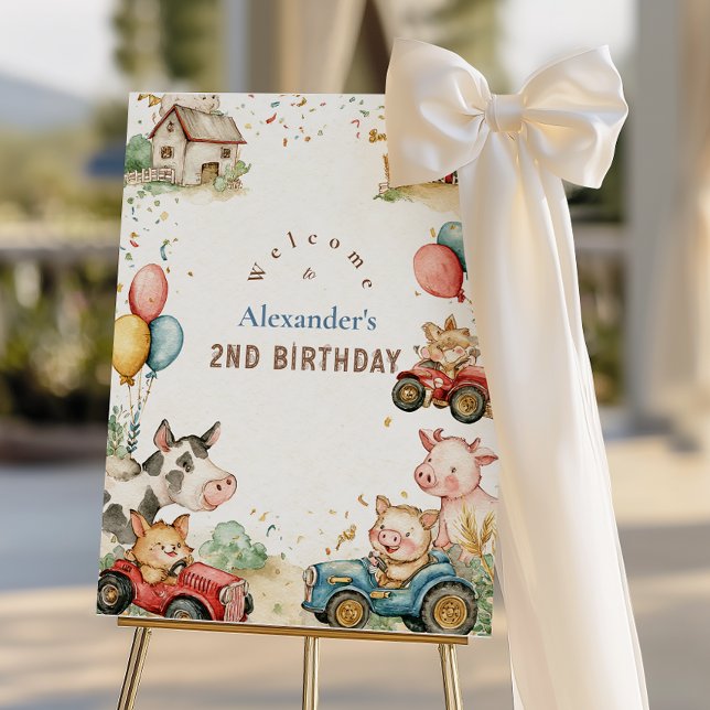 Two Fast Farm Animals 2nd Birthday Foam Board (Creator Uploaded)