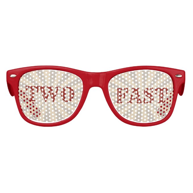 TWO fast Funny 2nd birthday party theme Kids Sunglasses (Front)