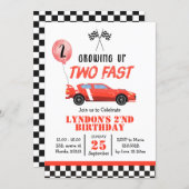 Two Fast Growing Up Birthday, Two Fast 2 Curious Invitation (Front/Back)
