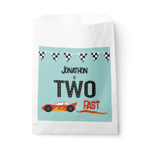 TWO fast kids racecar second birthday party Favor Bag